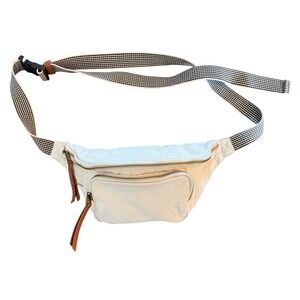 Universal Thread Cream Canvas Fanny Pack Belt Bag Striped Strap VN1094523